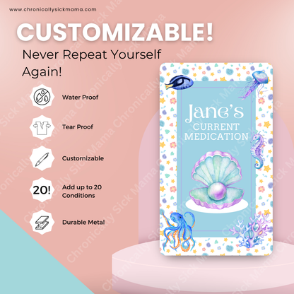 Ocean Design | Medical And Medication Cards | List Your Medical Conditions And Medication And Never Forget Them