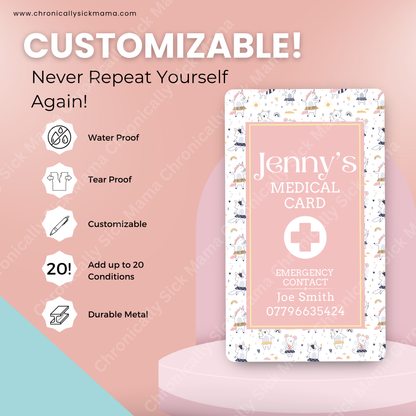 Kids Ballerina Design | Medical And Medication Cards | List Your Medical Conditions And Medication And Never Forget Them