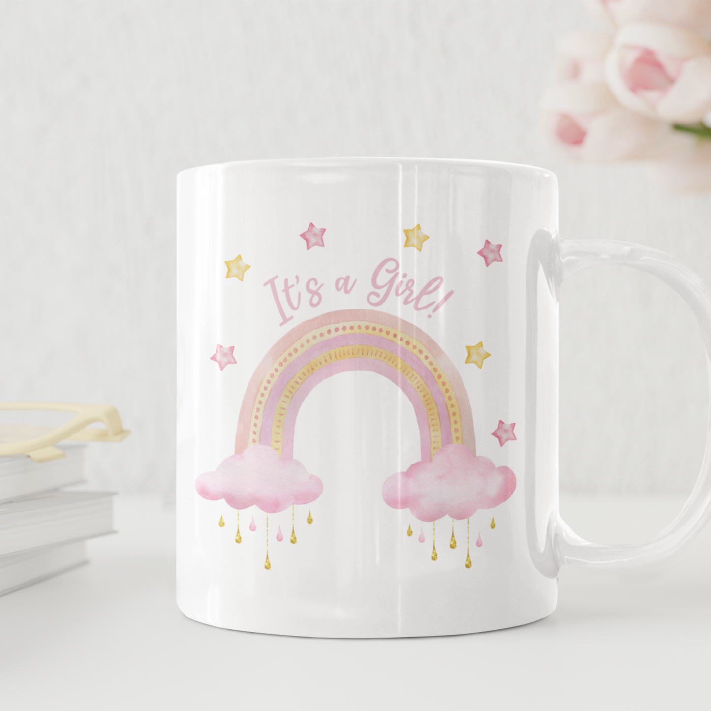 It's A Girl! New Baby Rainbow Mug