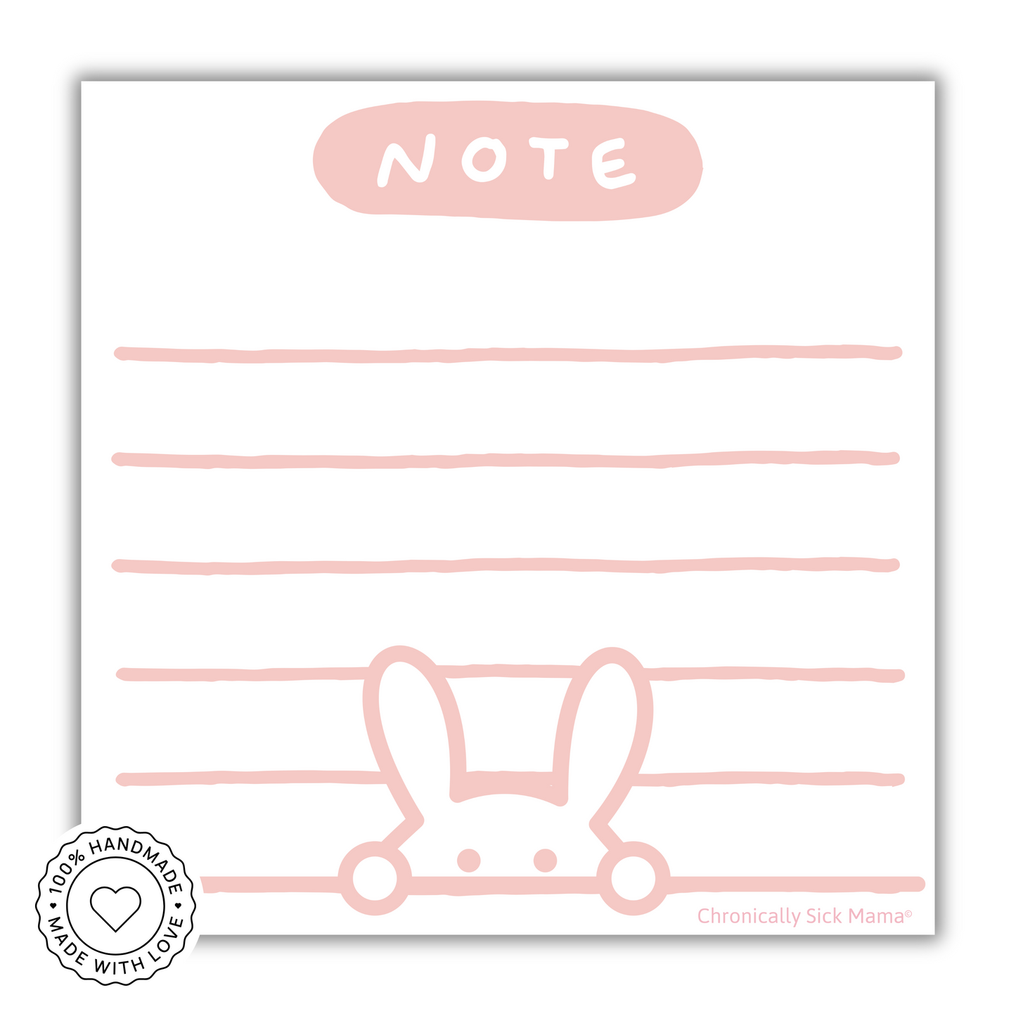 Peaky Bunny | Pink | cute rabbit Mini Memo Notepad