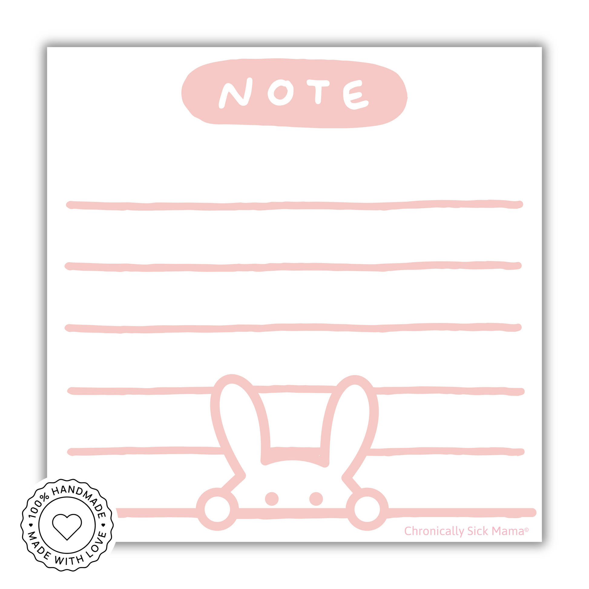 Peaky Bunny | Pink | cute rabbit Mini Memo Notepad