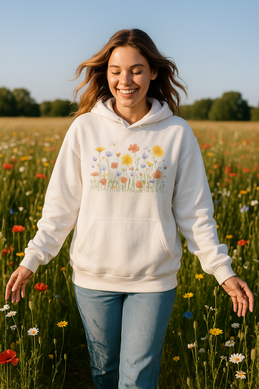 Wild Flower Cottagecore Nature Sensory Friendly Hoodie For Men And Women