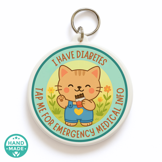 Diabetes medical alert emergency tag for kids 