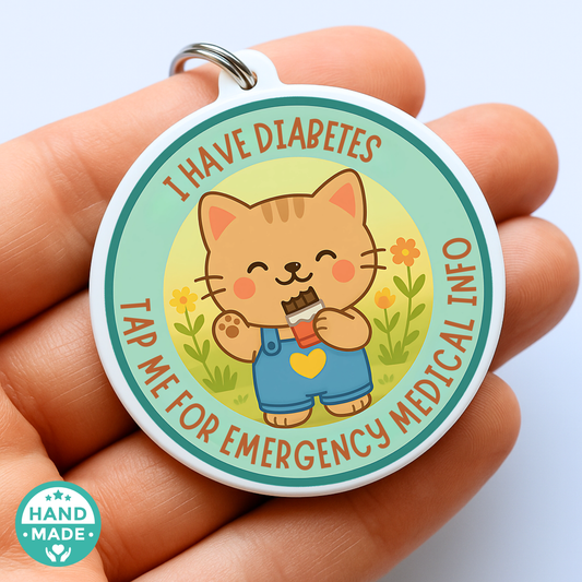 Diabetes medical alert emergency tag for kids 
