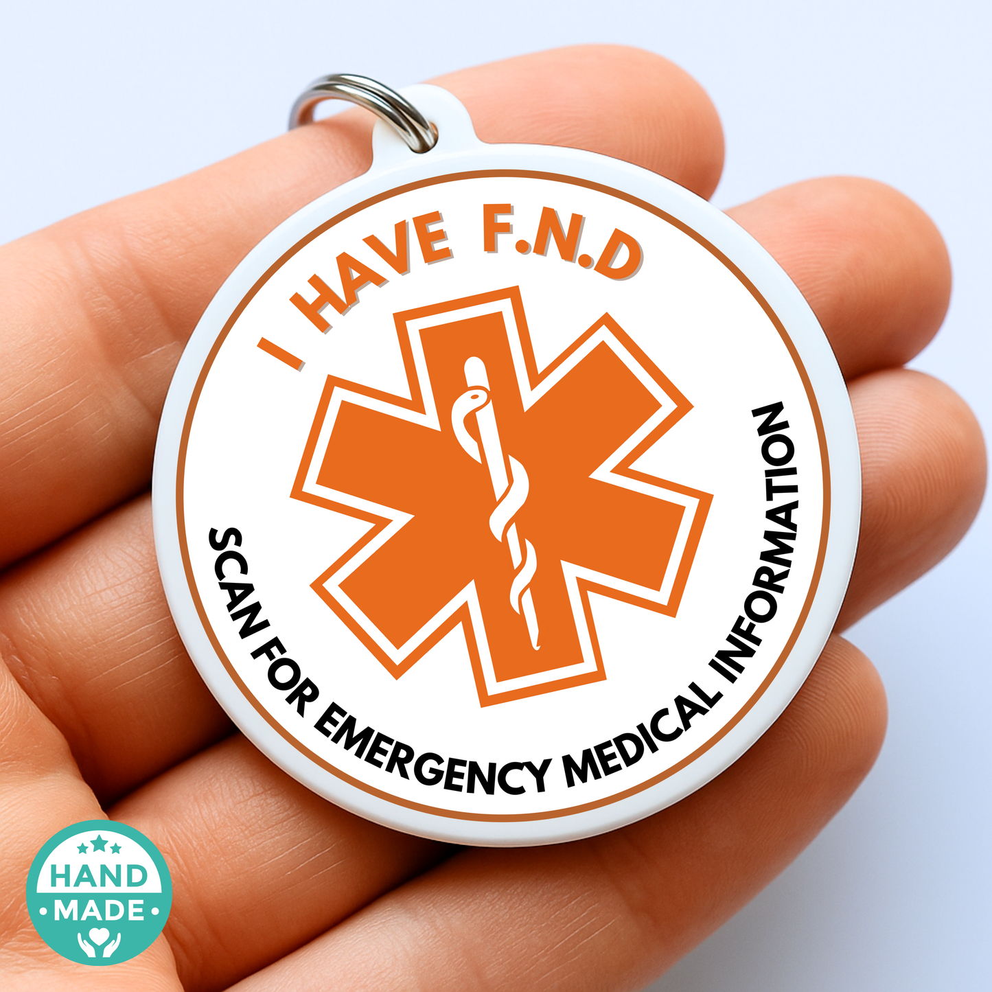 I Have FND | FND Alert Tag | Emergency Alert Scannable NFC Keychain