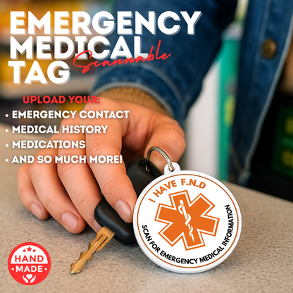 I Have FND | FND Alert Tag | Emergency Alert Scannable NFC Keychain