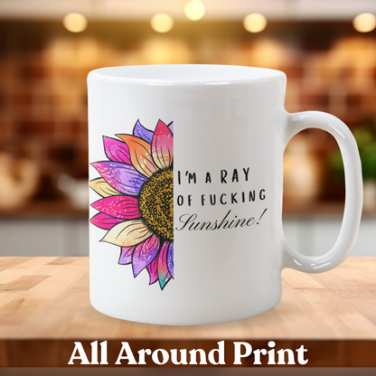 "I'm a Ray of F*cking Sunshine" – Funny Sunflower Spoonie Mug