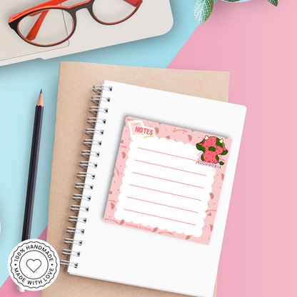 Moolon | Watermelon Cow - Cute Kawaii Cow Mini Memo Notepad