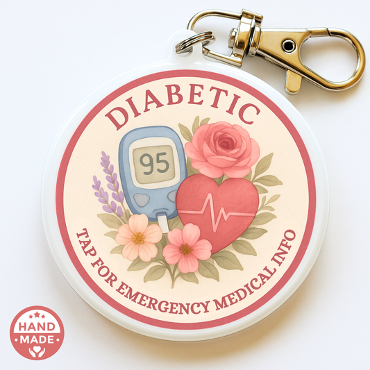 Diabetic |  Emergency Alert Scannable NFC Keychain