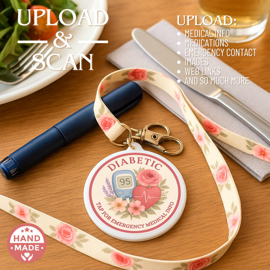 Diabetic |  Emergency Alert Scannable NFC Keychain