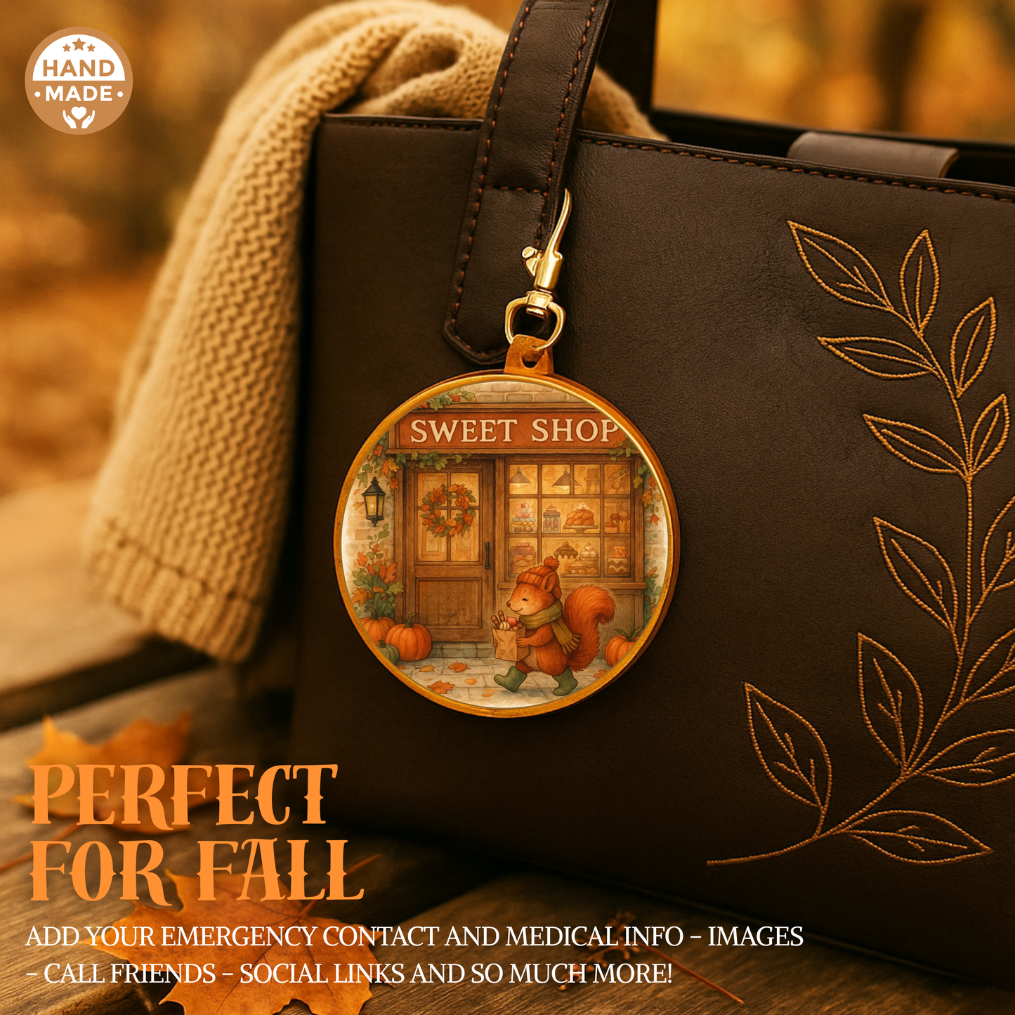 Squirrel at the Sweet Shop | Woodland Critters | Autumnal Fall Scannable NFC Keychain