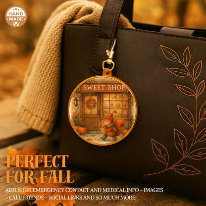 Squirrel at the Sweet Shop | Woodland Critters | Autumnal Fall Scannable NFC Keychain