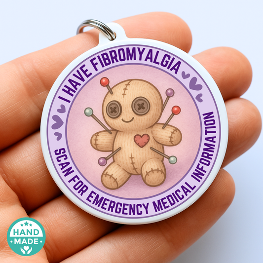 I Have Fibromyalgia |  Fibro Emergency Alert Tag | Emergency Alert Scannable NFC Keychain