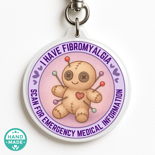I Have Fibromyalgia |  Fibro Emergency Alert Tag | Emergency Alert Scannable NFC Keychain