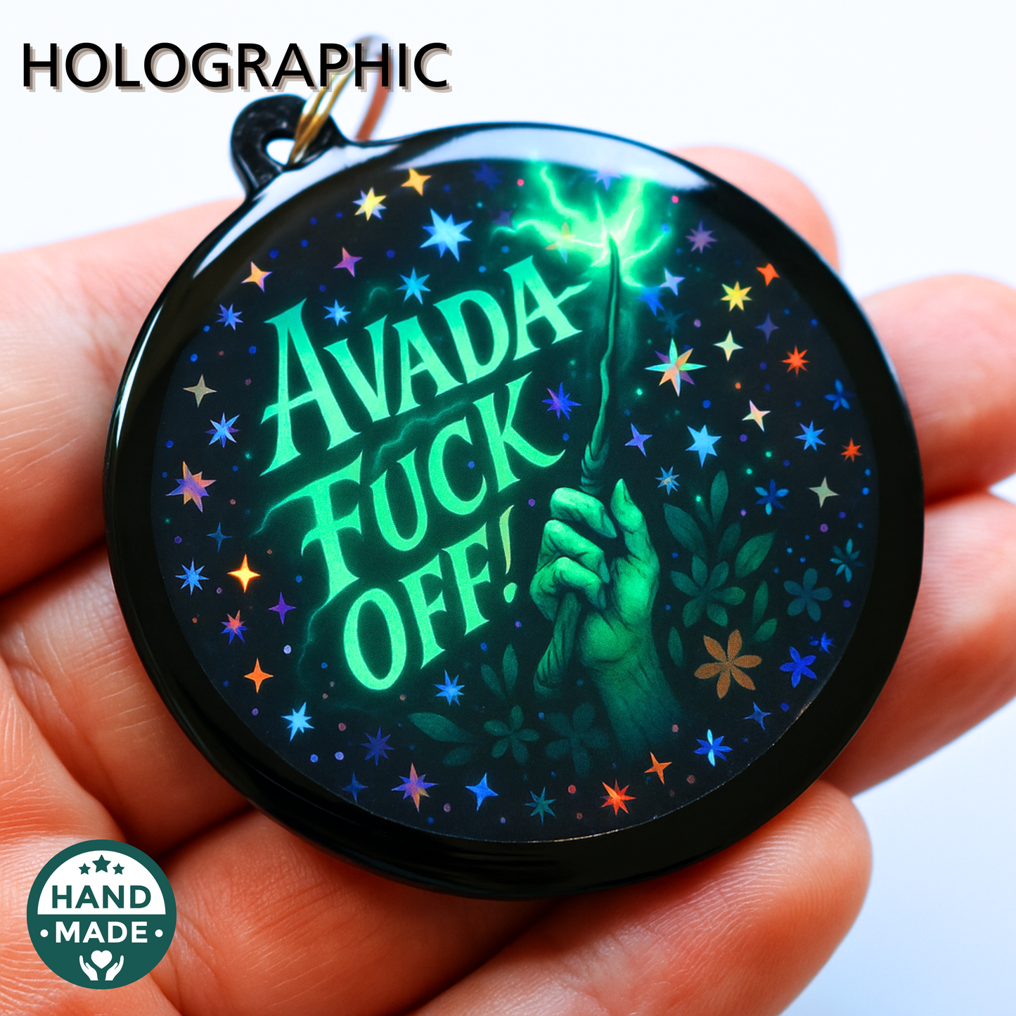 AVADA-FUCK OFF! Funny Wizards and Witches Keychain | Scannable NFC Keychain