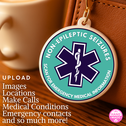 Non-Epileptic Seizure |  Seizure Emergency Alert Tag | Emergency Alert Scannable NFC Keychain