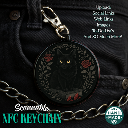 Cat Familiar | Witches Familiar | Halloween Scannable NFC Keychain
