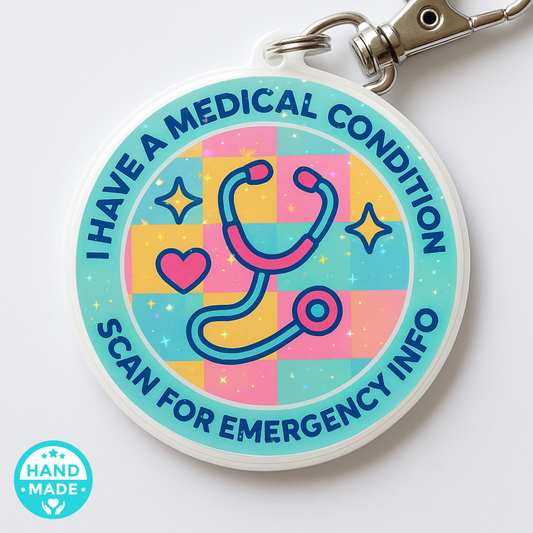 Stethoscope Nurse Medical Alert |  Emergency Alert Scannable NFC Keychain