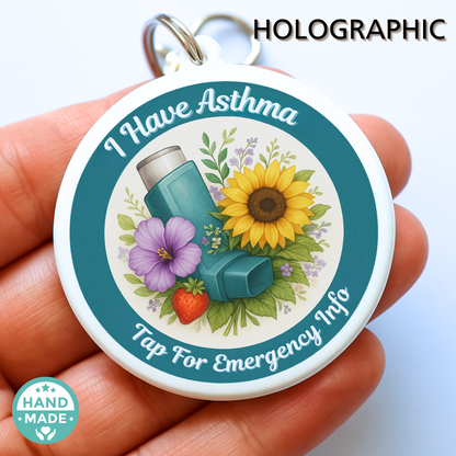 Asthma Awareness | Emergency Alert Scannable NFC Keychain