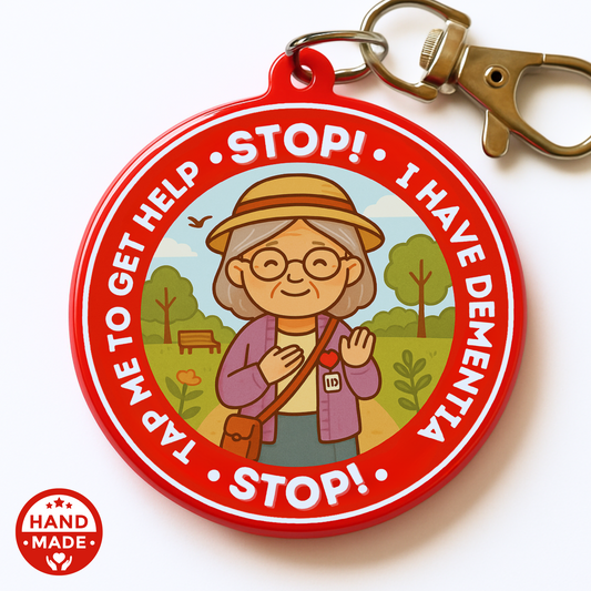 Women's Dementia Awareness | Emergency Alert Scannable NFC Keychain