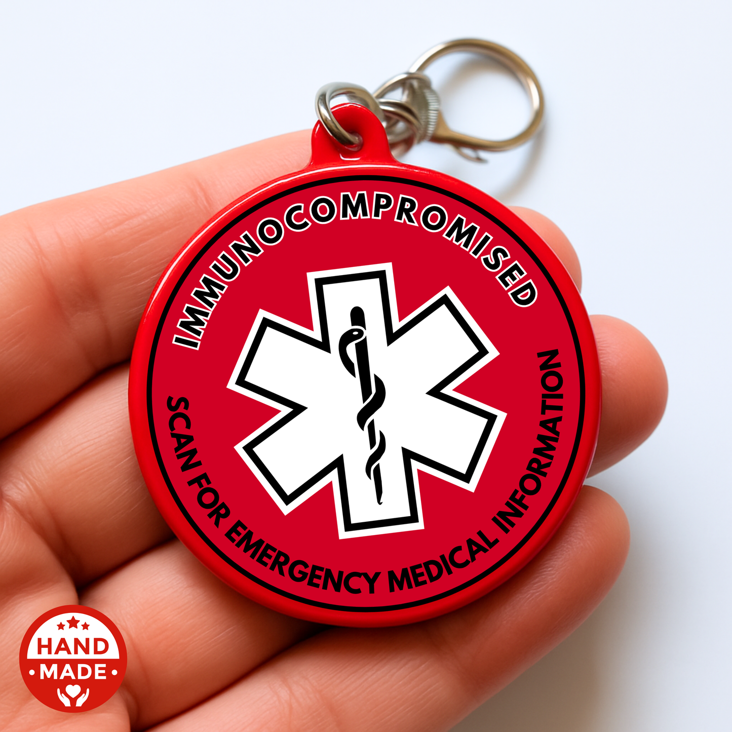 IMMUNOCOMPROMISED MEDICAL TAG | Scannable NFC Keychain