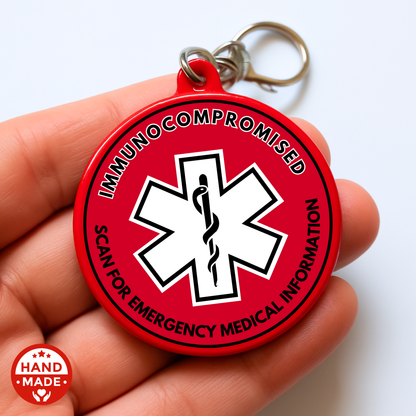 IMMUNOCOMPROMISED MEDICAL TAG | Scannable NFC Keychain