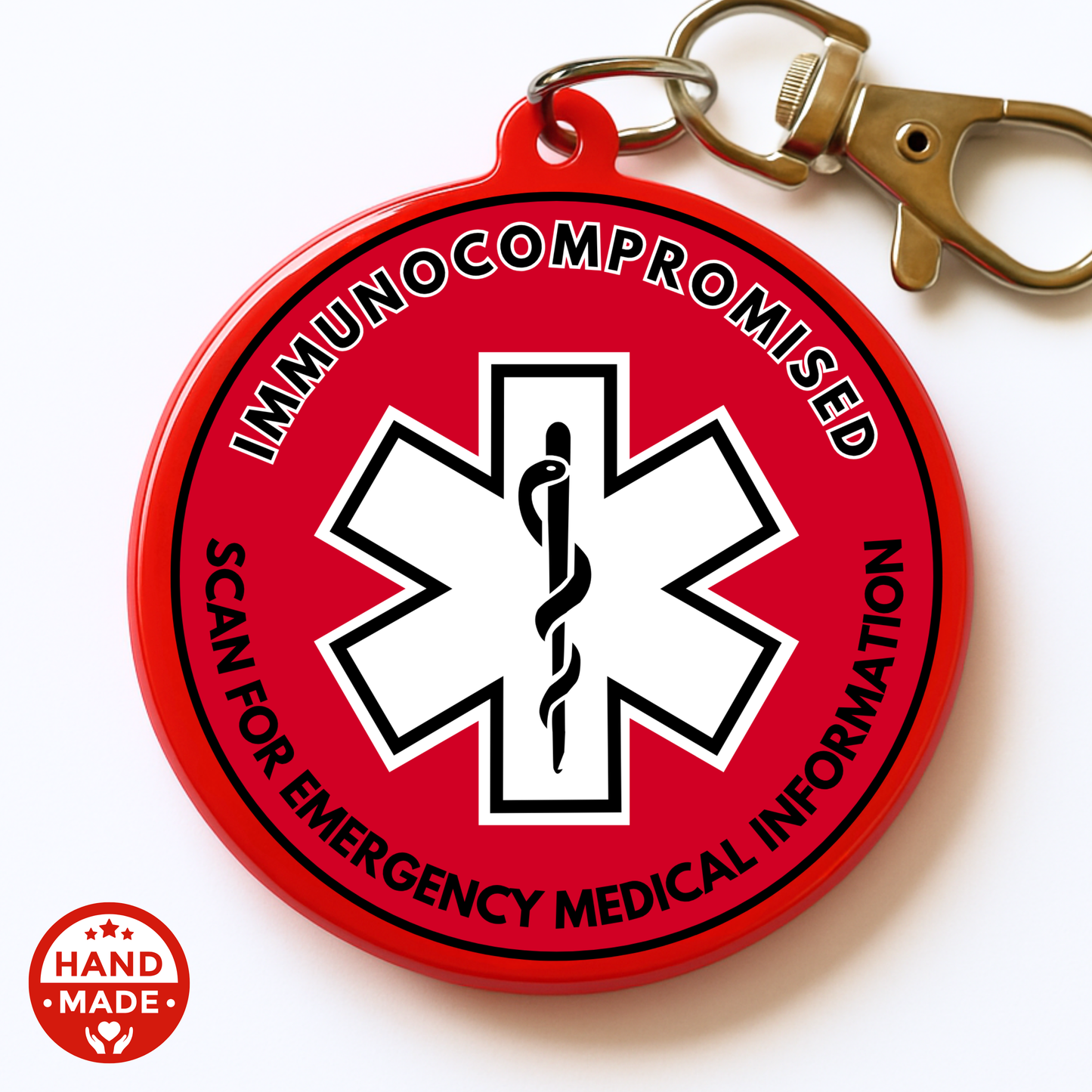 IMMUNOCOMPROMISED MEDICAL TAG | Scannable NFC Keychain