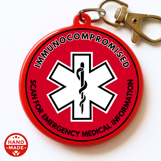 IMMUNOCOMPROMISED MEDICAL TAG | Scannable NFC Keychain