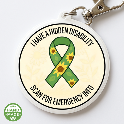 Sunflower Hidden Disability | Emergency Alert Scannable NFC Keychain