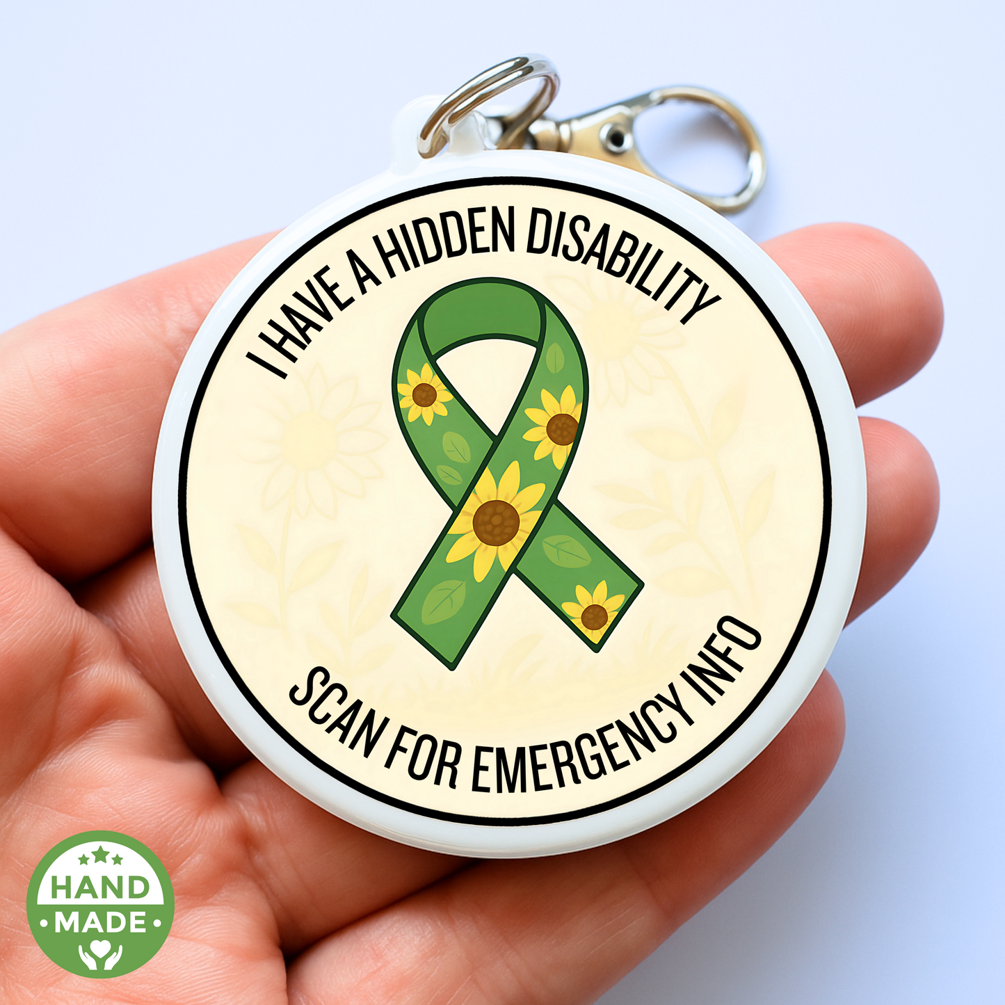 Sunflower Hidden Disability | Emergency Alert Scannable NFC Keychain