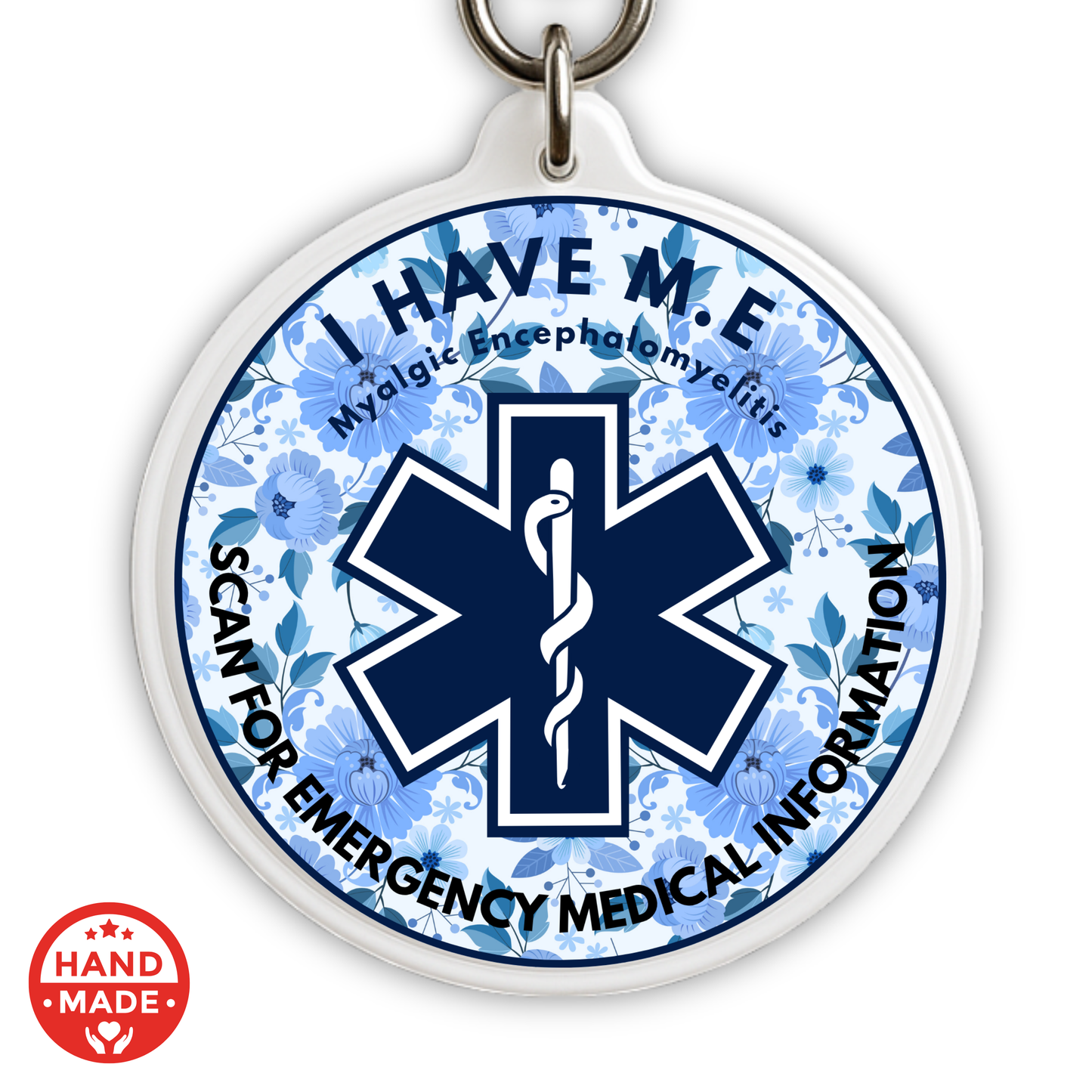 M.E MEDICAL TAG FLORAL | Scannable NFC Keychain