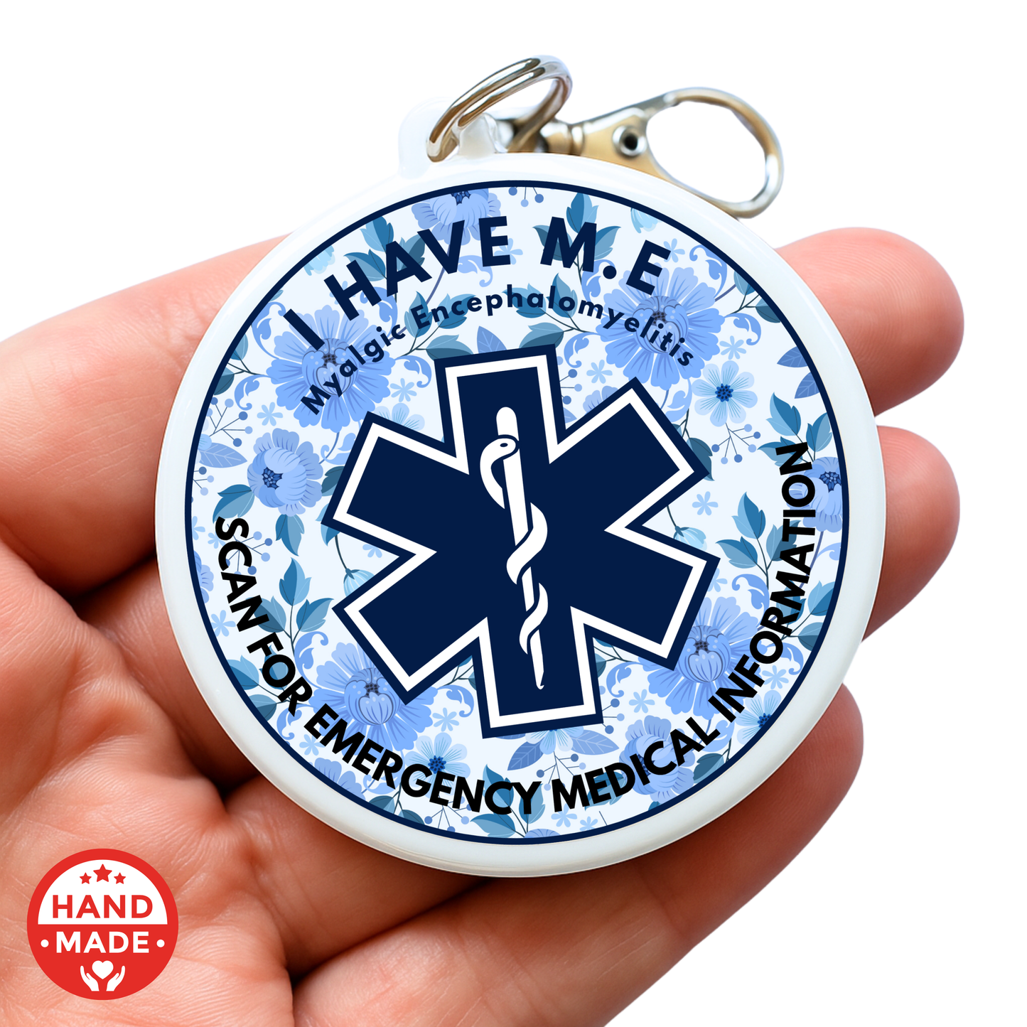 M.E MEDICAL TAG FLORAL | Scannable NFC Keychain