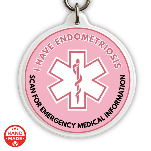 ENDOMETRIOSIS MEDICAL TAG  | Scannable NFC Keychain