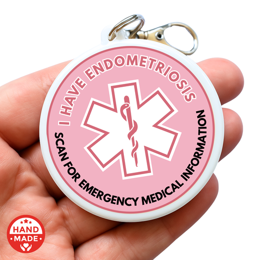 ENDOMETRIOSIS MEDICAL TAG  | Scannable NFC Keychain