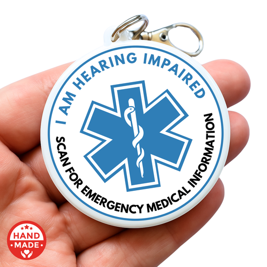 HEARING IMPAIRED MEDICAL TAG  | Scannable NFC Keychain