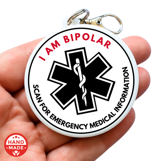 BIPOLAR MEDICAL TAG  | Scannable NFC Keychain
