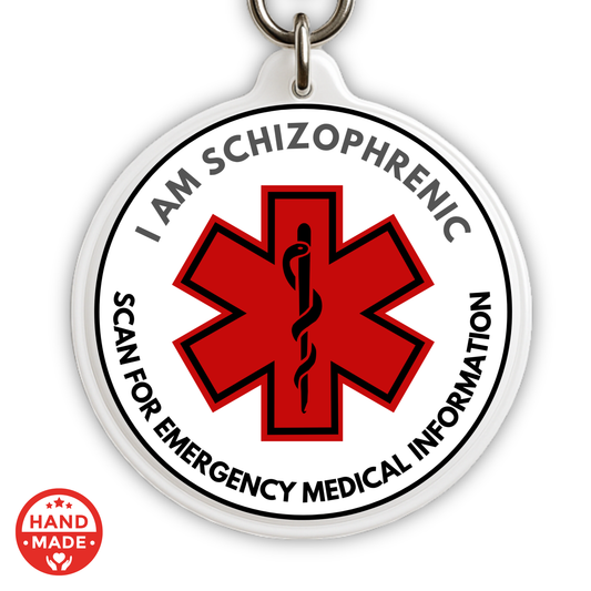 SCHIZOPHRENIC MEDICAL TAG  | Scannable NFC Keychain
