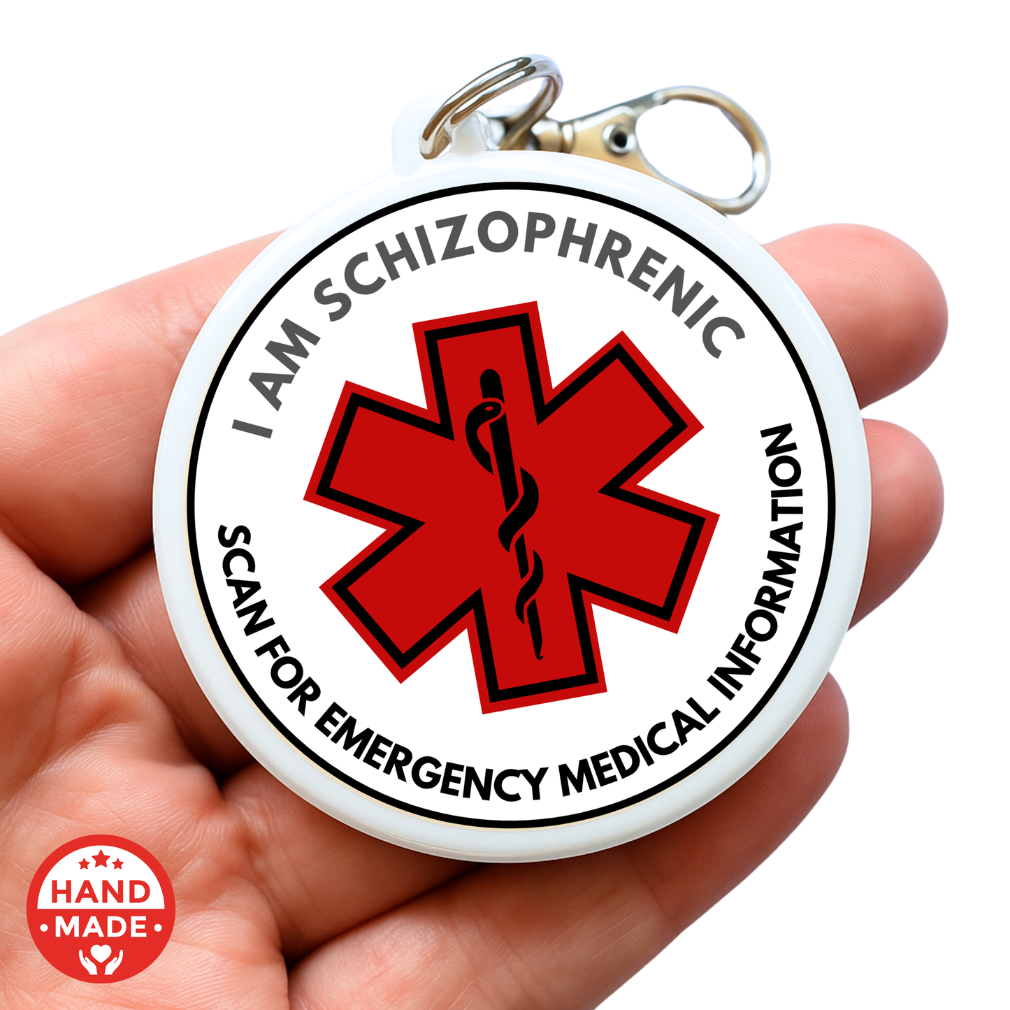 SCHIZOPHRENIC MEDICAL TAG  | Scannable NFC Keychain