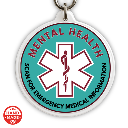 MENTAL HEALTH MEDICAL TAG | Scannable NFC Keychain