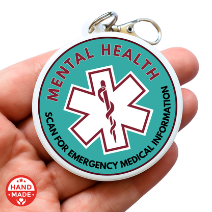 MENTAL HEALTH MEDICAL TAG | Scannable NFC Keychain