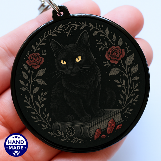 Cat Familiar | Witches Familiar | Halloween Scannable NFC Keychain