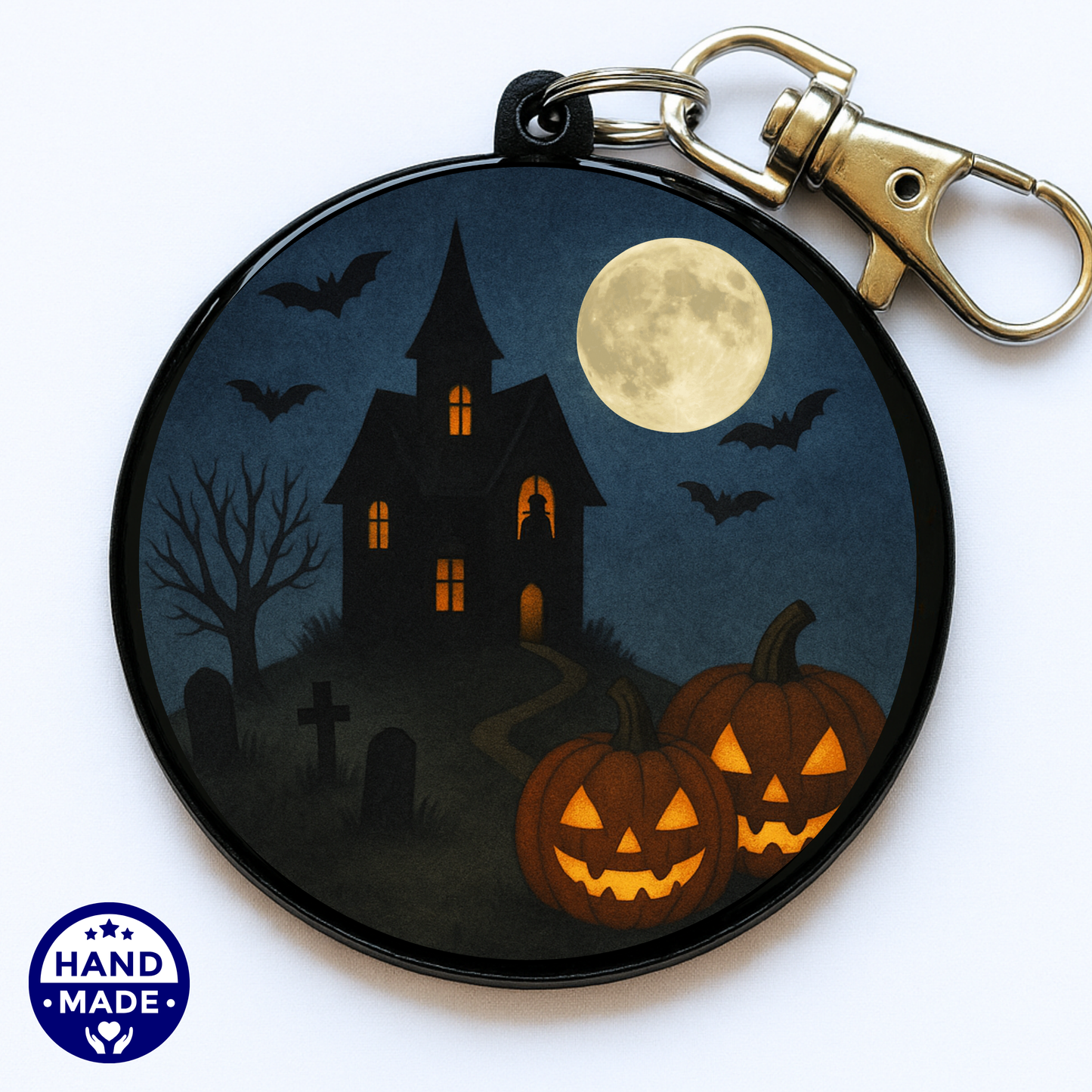 Haunted House Halloween Scannable NFC Keychain