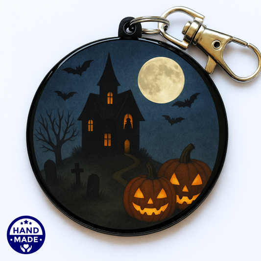 Haunted House Halloween Scannable NFC Keychain