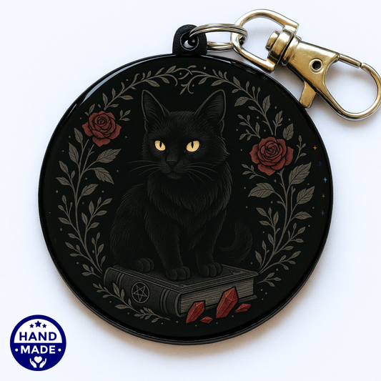 Cat Familiar | Witches Familiar | Halloween Scannable NFC Keychain
