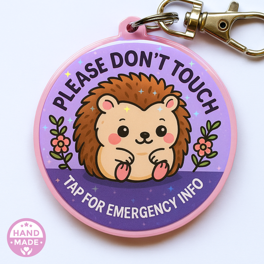 Introvert Hedgehog |  Emergency Alert Scannable NFC Keychain