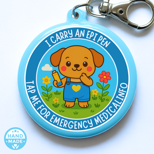 Epi Pen Puppy |  Emergency Alert Scannable NFC Keychain