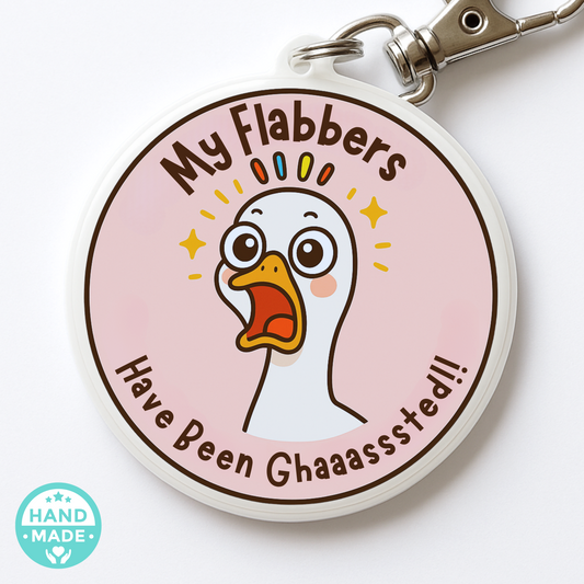 My Flabbers Are Gasted Funny Goose  | Scannable NFC Keychain