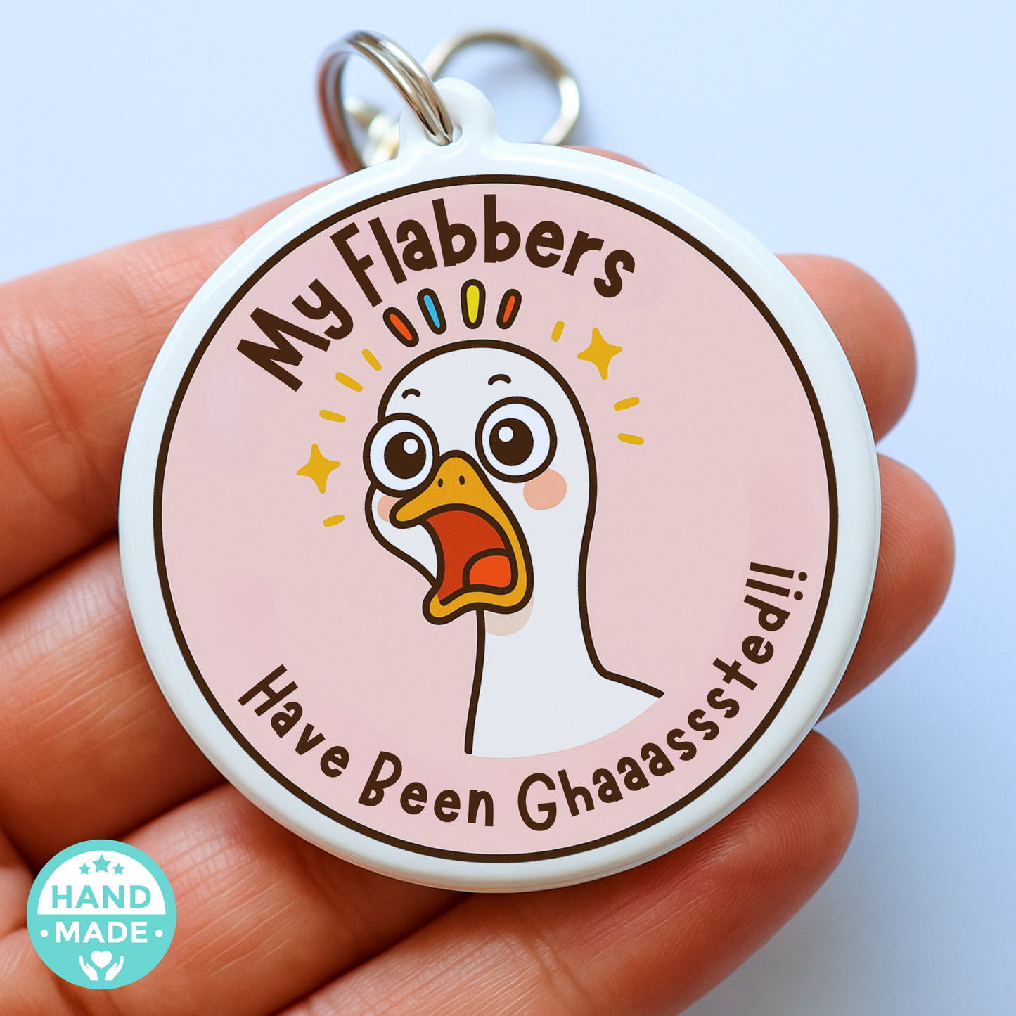 My Flabbers Are Gasted Funny Goose  | Scannable NFC Keychain