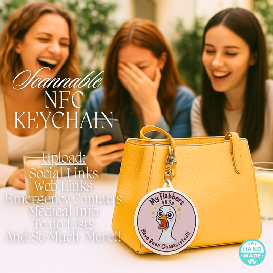 My Flabbers Are Gasted Funny Goose  | Scannable NFC Keychain