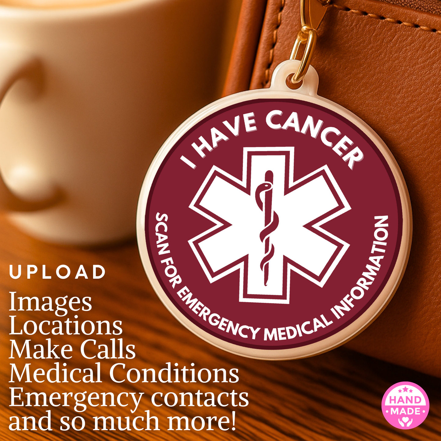 Im Fighting Cancer | Im Fighting Cancer Alert Tag | Emergency Alert Scannable NFC Keychain